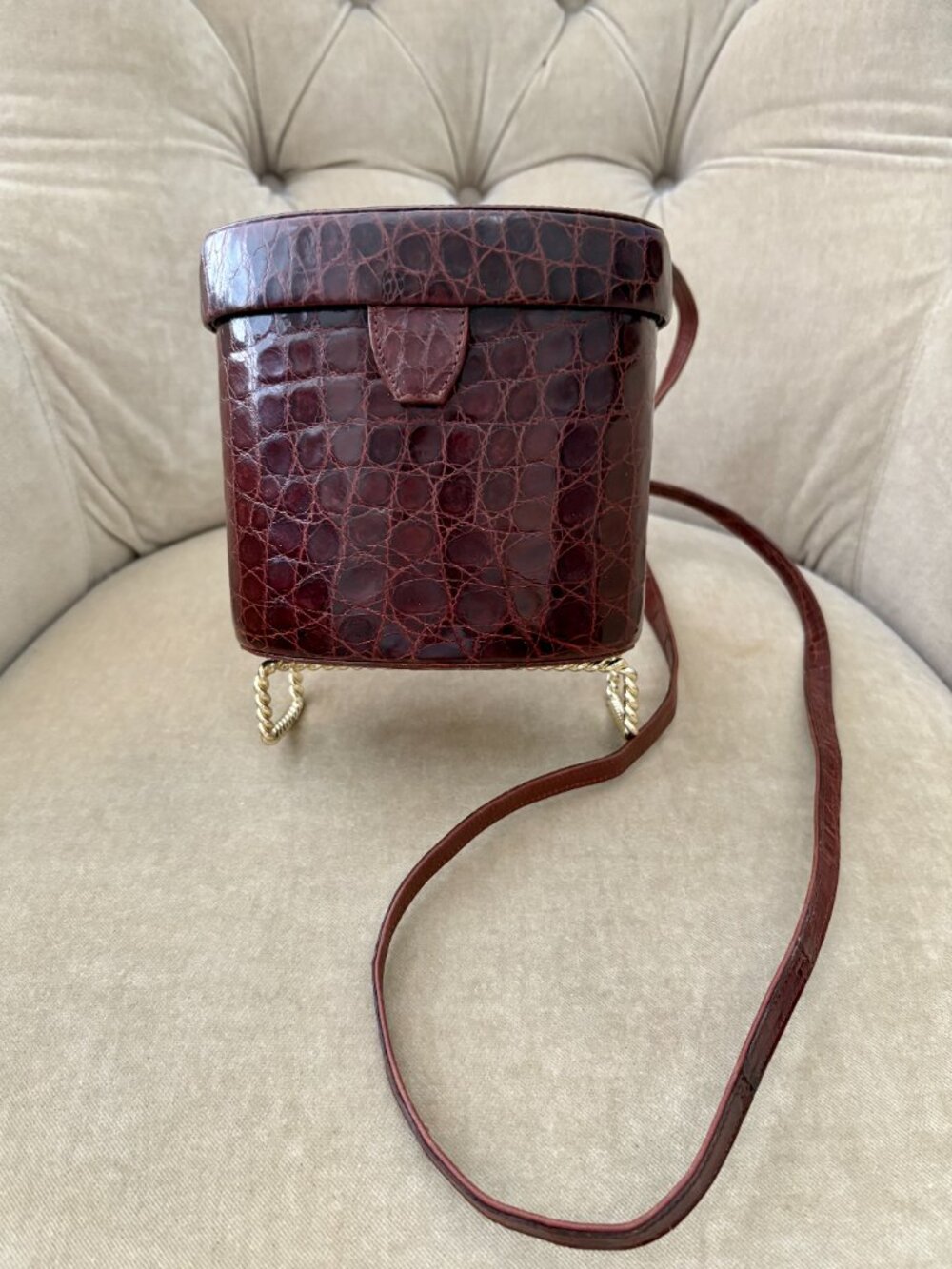 VTG Auth. MAXIMA Italy Genuine Alligator MINI Camera Minaudiere Croassbody Bag - Picture 2 of 8